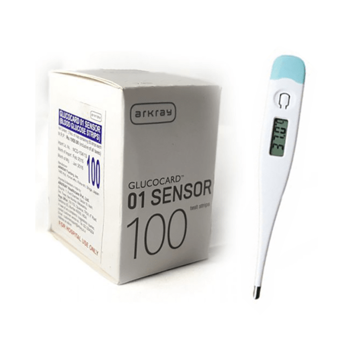 Arkray Combo Pack of Glucocard Test Strips 100 and Thermometer