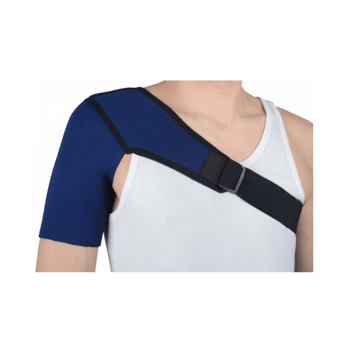 Medtrix Compression Neoprene Shoulder Brace Blue and Black Right