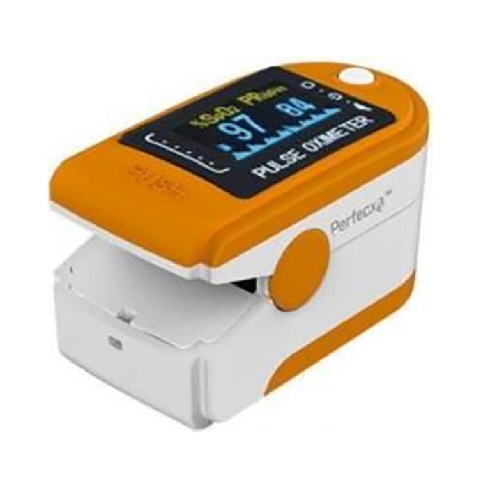 Perfecxa CMS502 Fingertip Pulse Oximeter with Carrying Pouch Orange