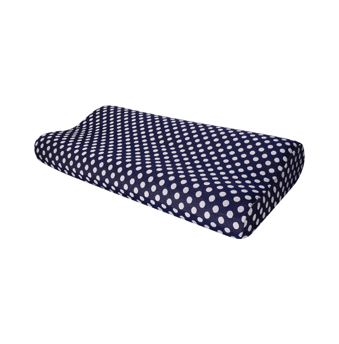 Sleepsia Premium Quality Thick Contour Gel Infused Pillow L Polka Dot Blue White Fabric