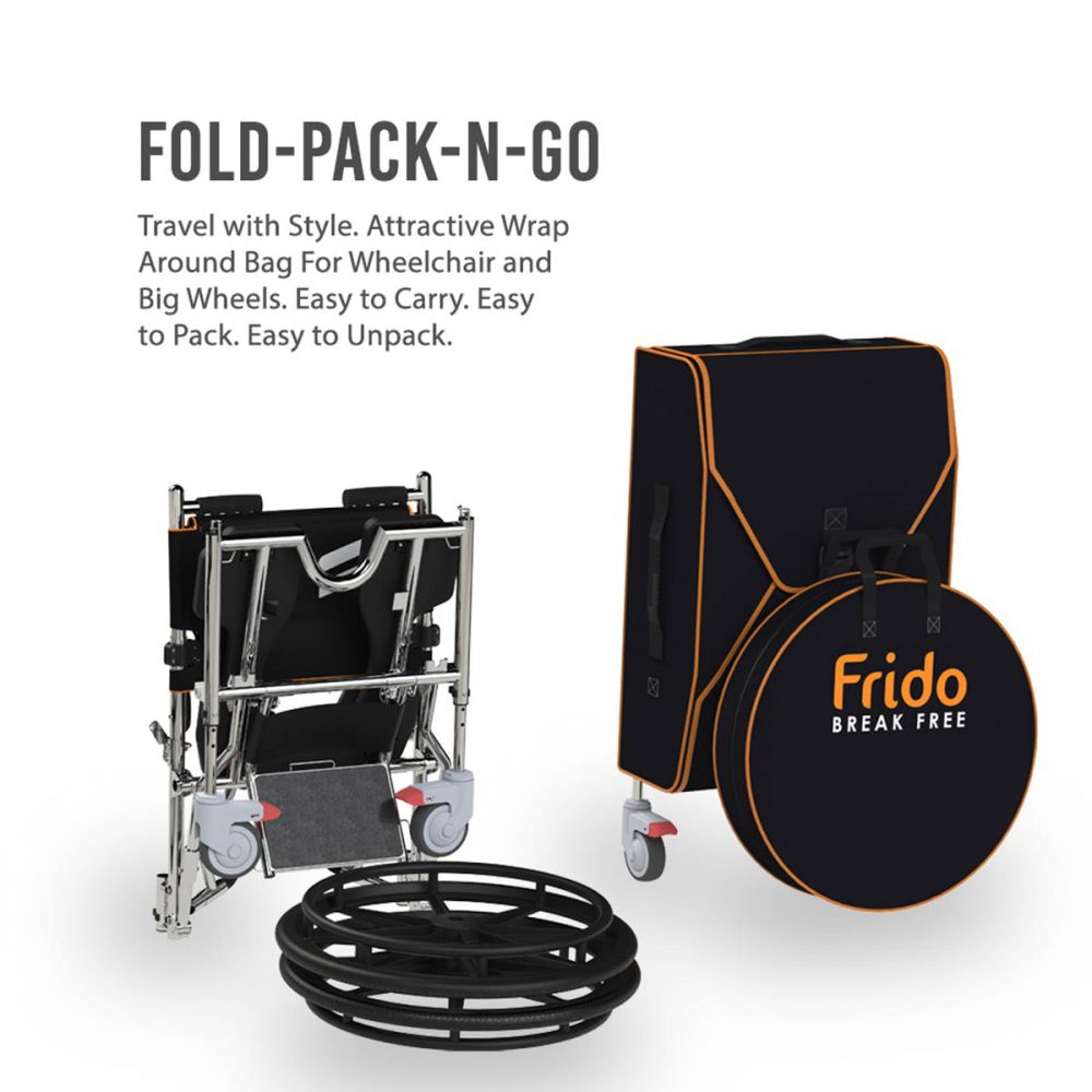 Buy Arcatron Fold-Pack-n-Go Portable Self Propelled Shower Commode Chair (Frido GO) Online in Pune & Mumbai, India - ElderLiving